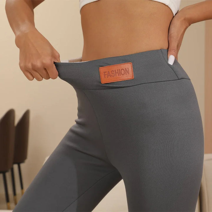 Skanto | Kvinner Thermal Leggings | Lam Cashmere Fôret & Figur Formende | Høy Midje & Rompe Løftende Effekt | Velureva