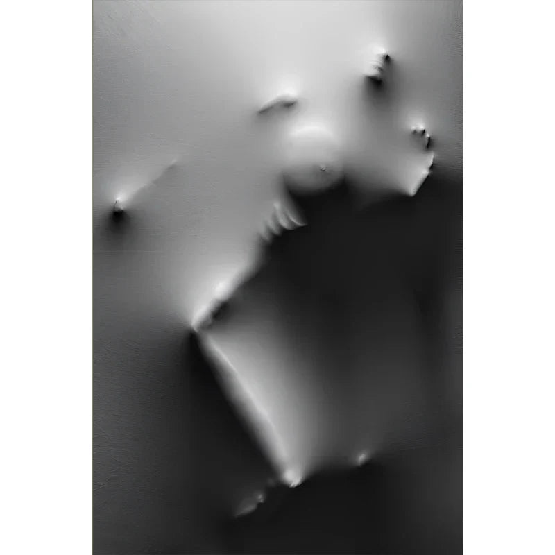 Modern Art Abstract Ghostly Figures on Wall Canvas Prints Black White Wall Art Posters Pictures for Living Room Bedroom Art Decor | Skanto