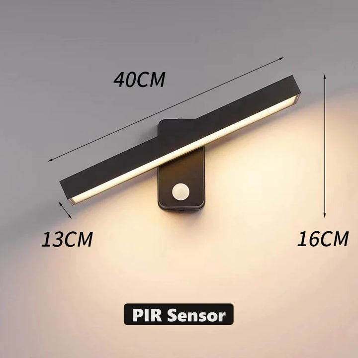 Skanto | LED Utendørs Vegglampe VarioLux | Bevegelsessensor & IP65 | Rotérbar | 30–50 cm