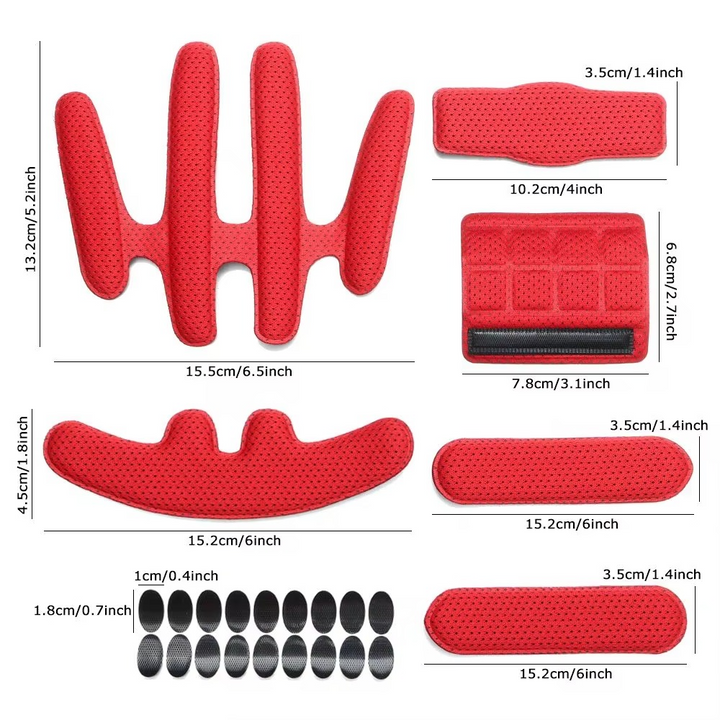 Skanto | 24PCS Universell Hjelm Skumpute Kit – Erstatnings Indre Puter for Motorsykkel og Sykkel Hjelmer