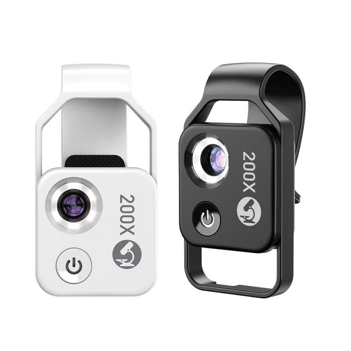 Skanto | 200X Zoom Profesjonell Mikroskop Linse for Smarttelefoner med Klype