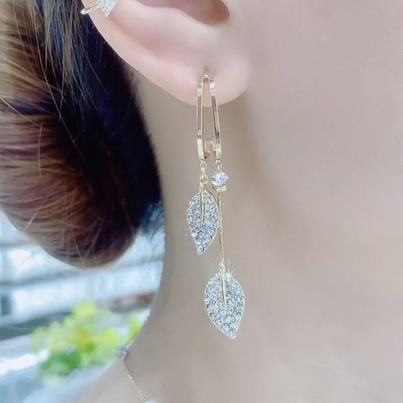 Skanto | Nature Elegance Krystall Lange Fringe Øredobber