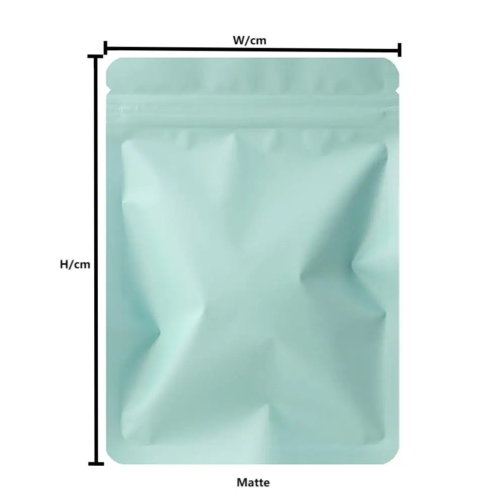 Skanto | 100PCS Dobbeltsidige Frosted Mylar Poser - Flat Bunn, Vanntett, Varmeforseglede Aluminiumsfolie Glidelåsposer