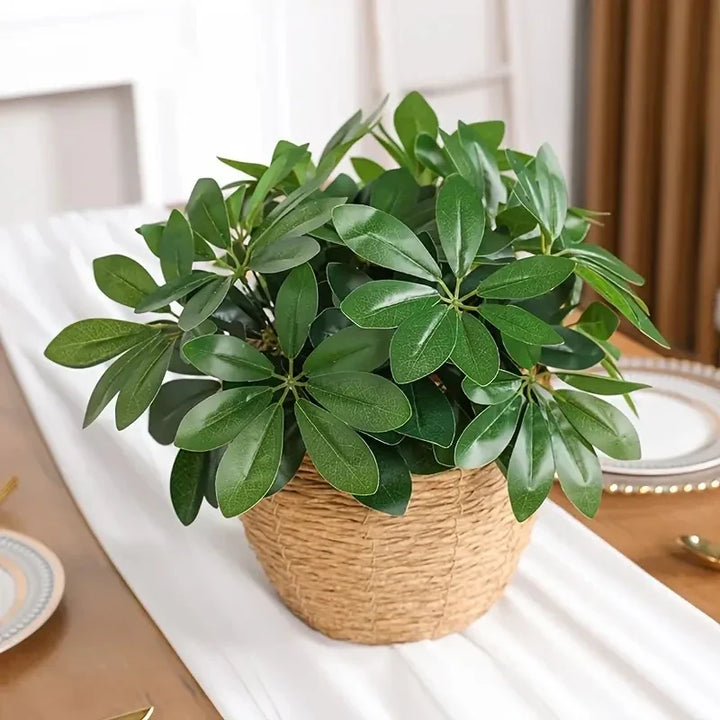 Skanto | Kunstig Plante EverLeaf 33 | 33 cm | Med Stilken & Blader | Lavt vedlikehold Dekor for Hjem & Kontor