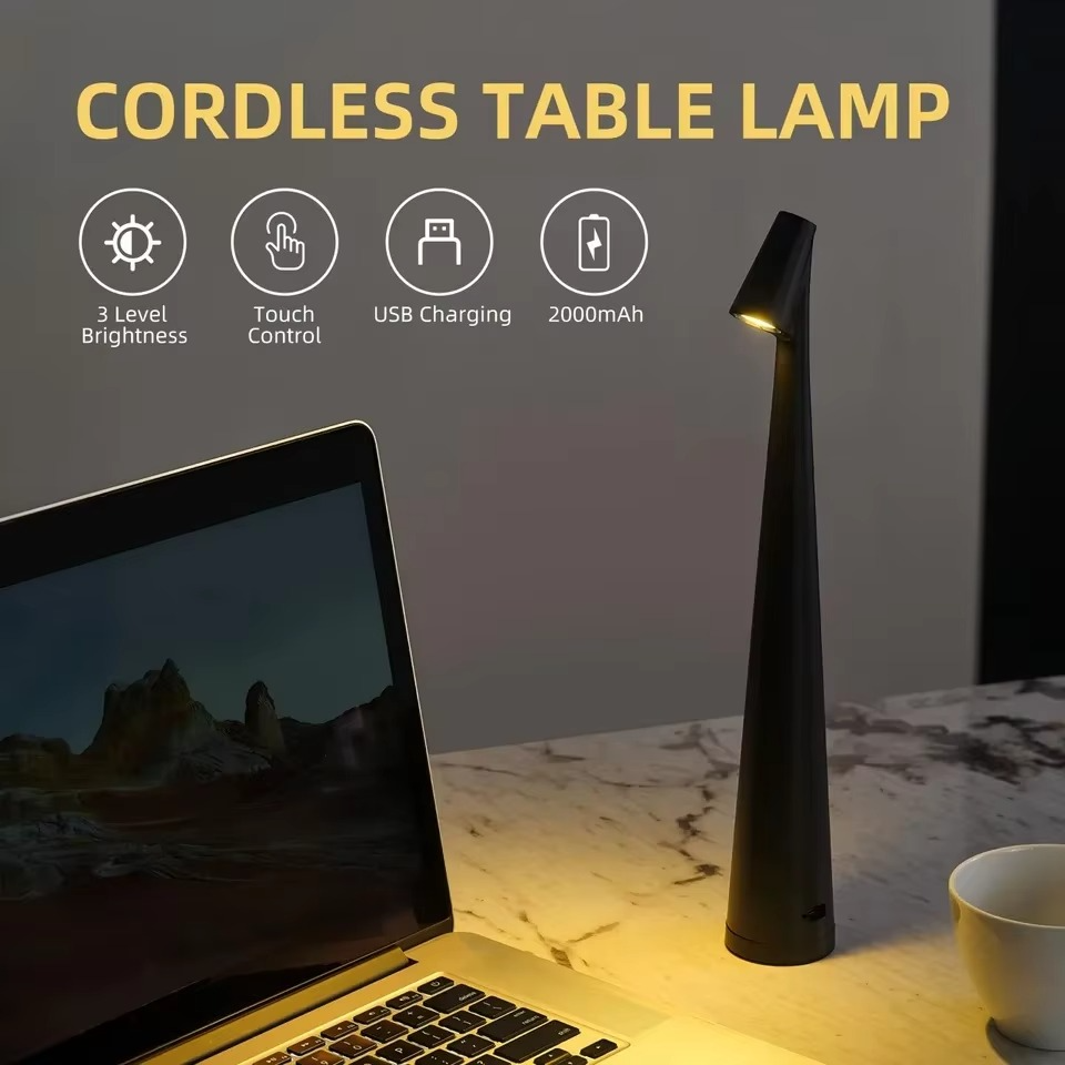 Skanto | Multi-Setting Oppladbar LED Skrivebordlampe – Perfekt for Atmosfære og Utendørs