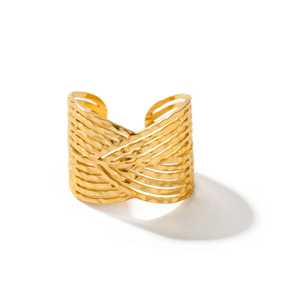 Skanto | 18k Elegant Bred Triangulær Koblingsring