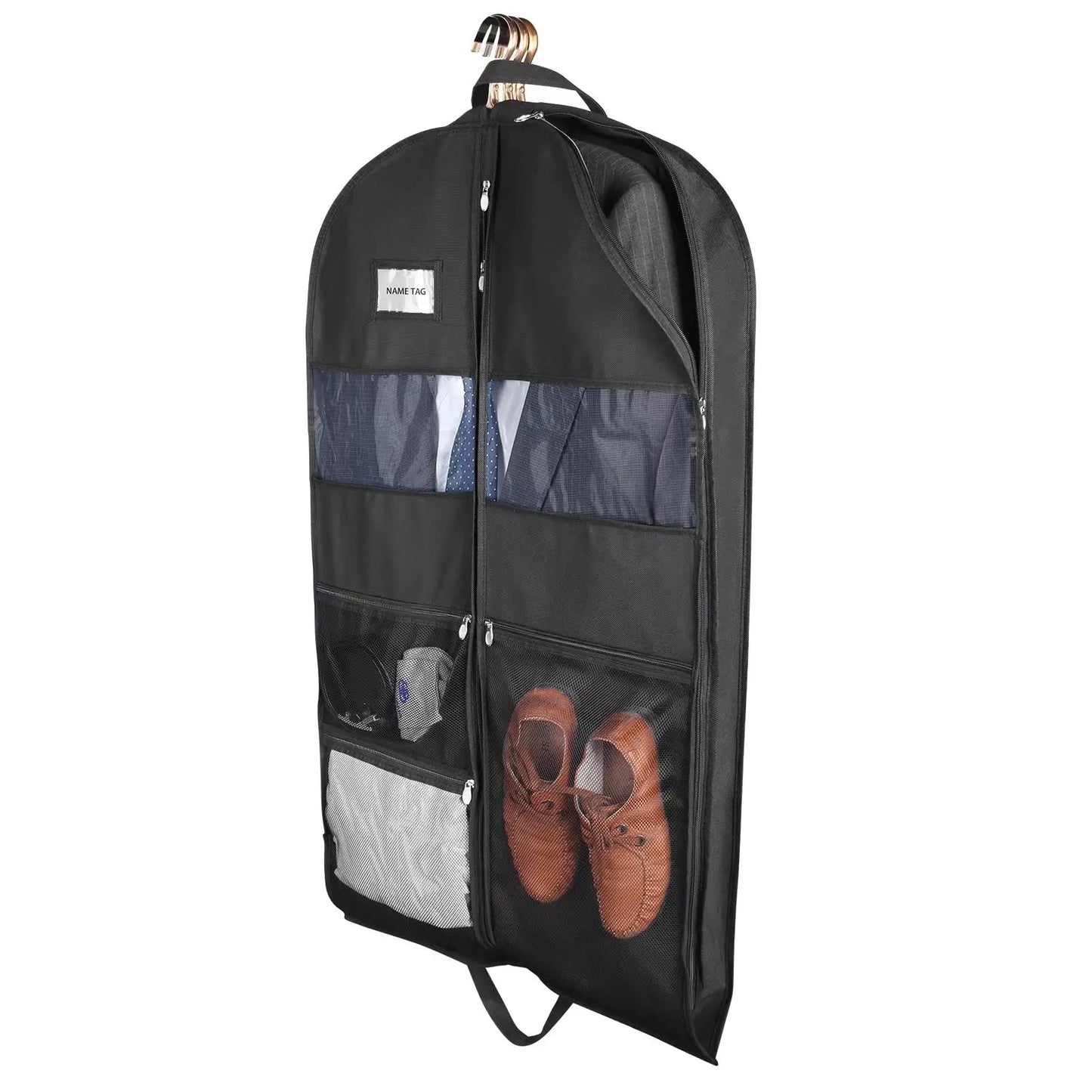 Norvo | Reisekjoler Garment Bag for Reise | Dobbeltsidig Glidelås & XXL Lommer | Pustende & Gjennomsiktig | 43 tommers Henge Dress Organisator