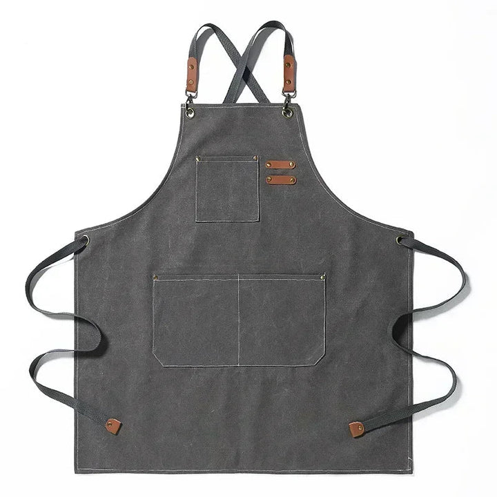 Canvas forkle med lommer, justerbart, Unisex | Skanto