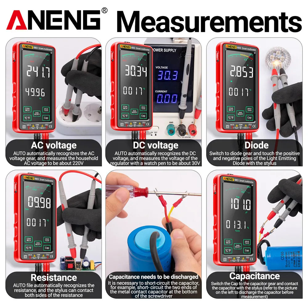 Skanto | 683 Smart Multimeter - High-End Touch, 6000 Counts, Oppladbar