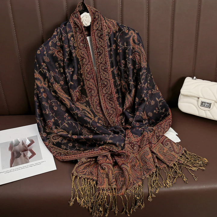 Skanto | Élégancea | Dame skjerf | Cashmere følelse | 70 × 190 cm | Luksus trykk & varm