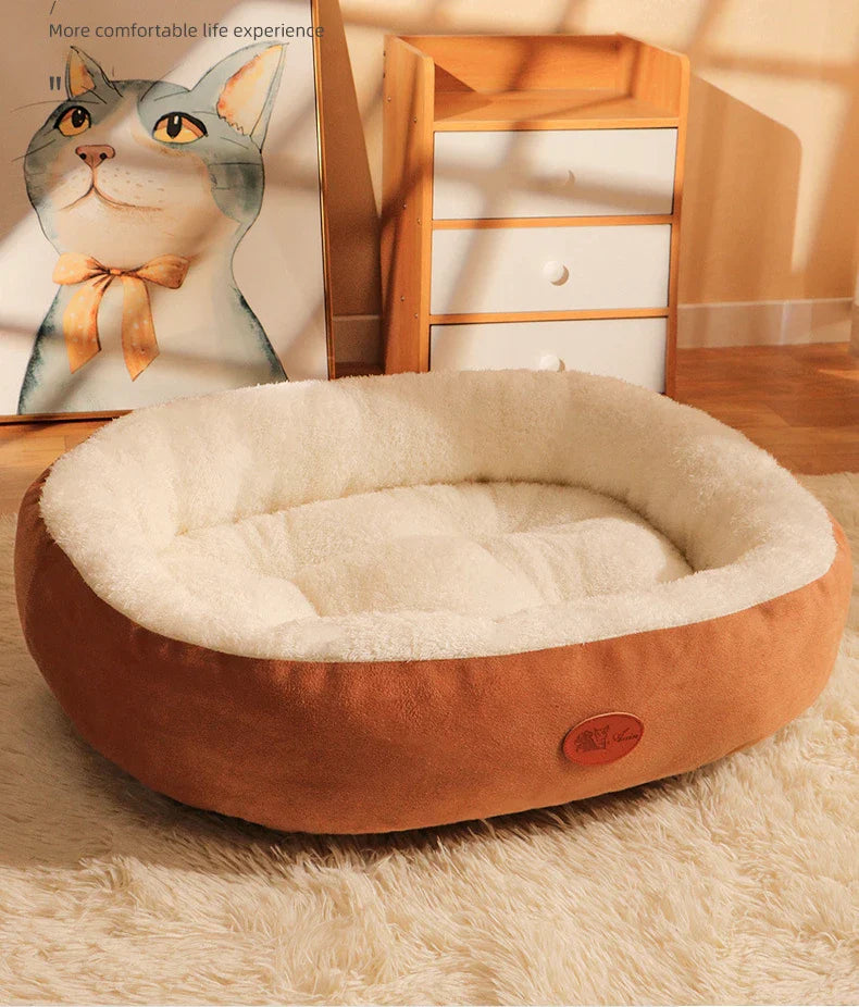 Oval Plush Bed for Dogs & Cats Skanto