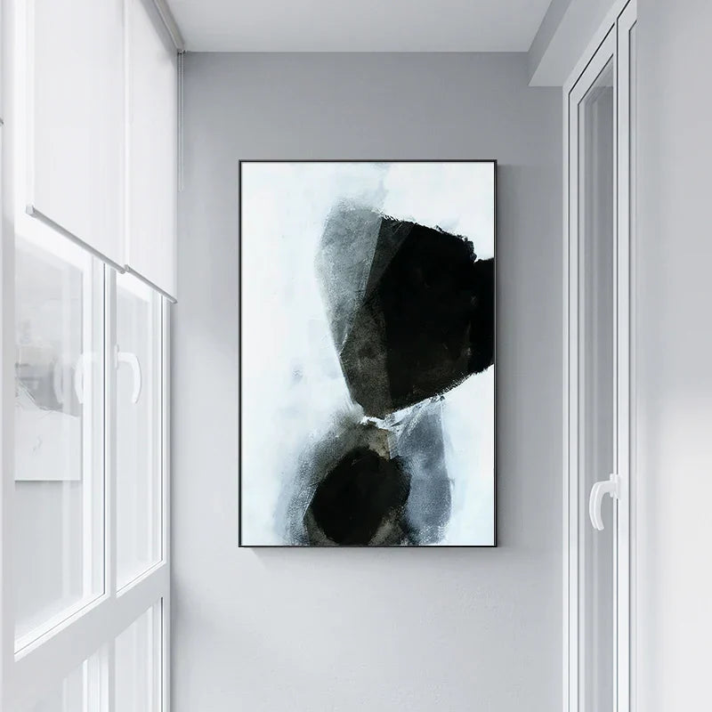 Dark Stones Abstract Wall Art Fine Art Canvas Prints Nordic Images For Modern Apartment Living Room Home Office Decor | Skanto