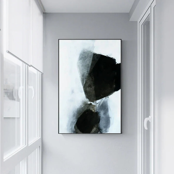Dark Stones Abstract Wall Art Fine Art Canvas Prints Nordic Images For Modern Apartment Living Room Home Office Decor | Skanto