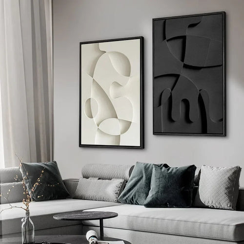 Abstract Minimalist 3D Design Wall Art Artistic Canvas Prints Pictures for Modern Apartment Living Room Dining Room Home Office Decor | Skanto