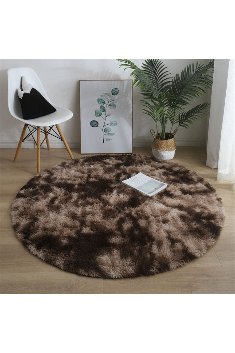 Myk Fluffy Rund Teppe