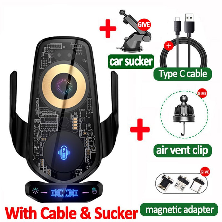 Skanto | Automatisk Magnetisk Trådløs Lading Bil Telefon Holder