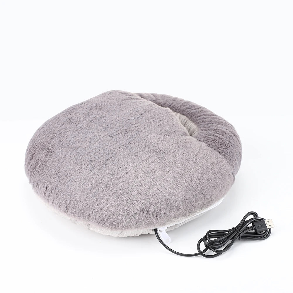 Fluffy oppvarmede fotvarmere | Koselig oppvarmet fotpute | Skanto