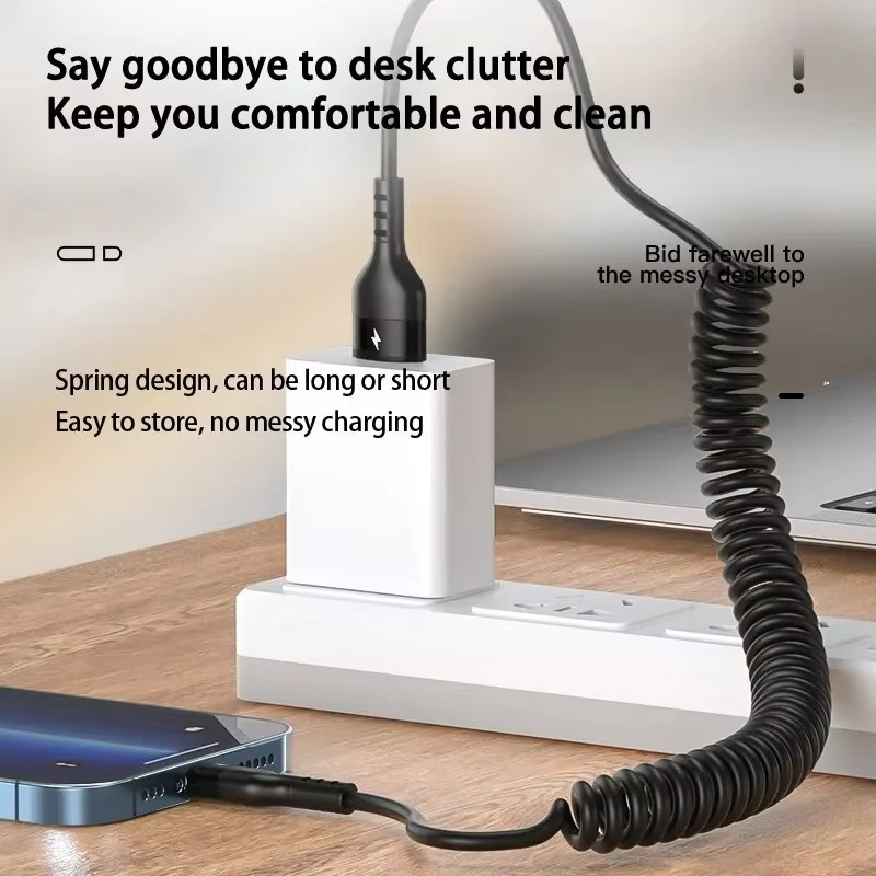 Skanto | Universal vår teleskopisk hurtigladerkabel USB-C & Lightning