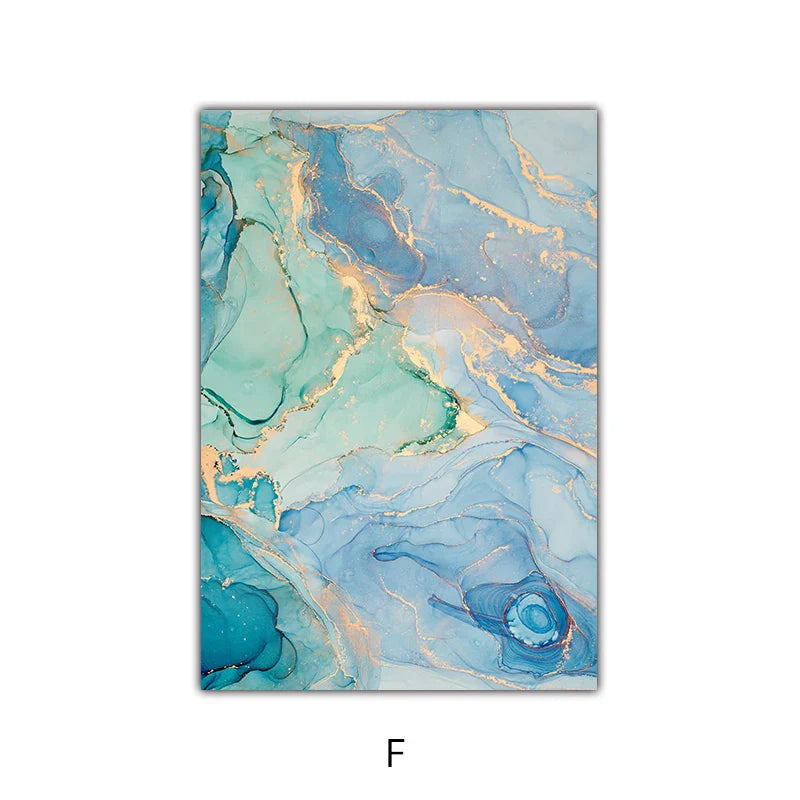 Colorful Shades of Pink Blue Jade Fluid Marble Print Wall Art Fine Art Canvas Prints Pictures for Living Room Bedroom Hotel Lounge Art Decor | Skanto