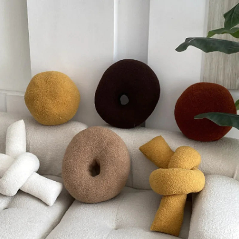Nordic Bouclé Abstrakt Putefor – Minimalistisk Plysjpute | Skanto