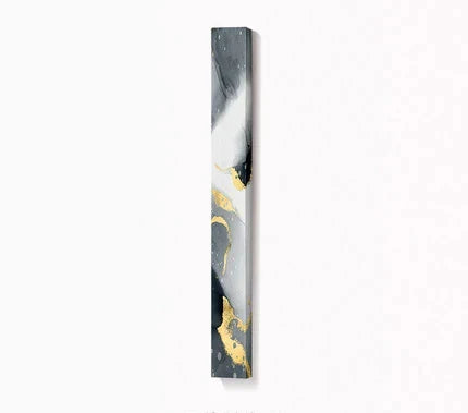 Abstract Gray Fluid Marble Wall Art Fine Art Canvas Print Tall Vertical Slim Format Pictures for Modern Loft Apartment Living Room Office Decor | Skanto