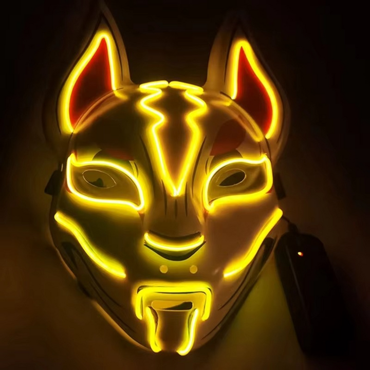 Skanto | Luminous LED Full Face Fox Maske for Halloween & Cosplay