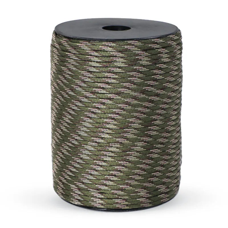 Skanto | 550 Militærstandard Paracord Seil: 100m 4mm Utendørs overlevelsesutstyr for fallskjerm, telt, lanyard, belte - 9-kjerne snor for camping & nødsituasjoner