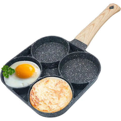 Norvo | LMETJMA 4-kopp Non-stick egge stekepanne - pannekake kokekar egnet for gasskomfyr og induksjonskomfyr JT87