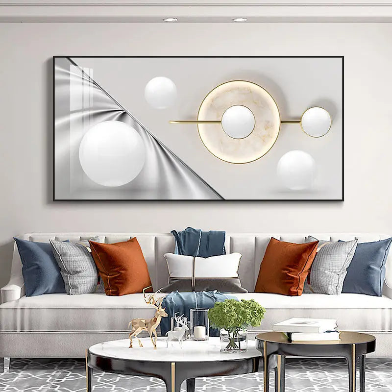 Modern Aesthetic Abstract Sun & Moon Wall Art Fine Art Canvas Prints Pictures for Luxury Loft Living Room Dining Room Lifestyle Art Decor | Skanto