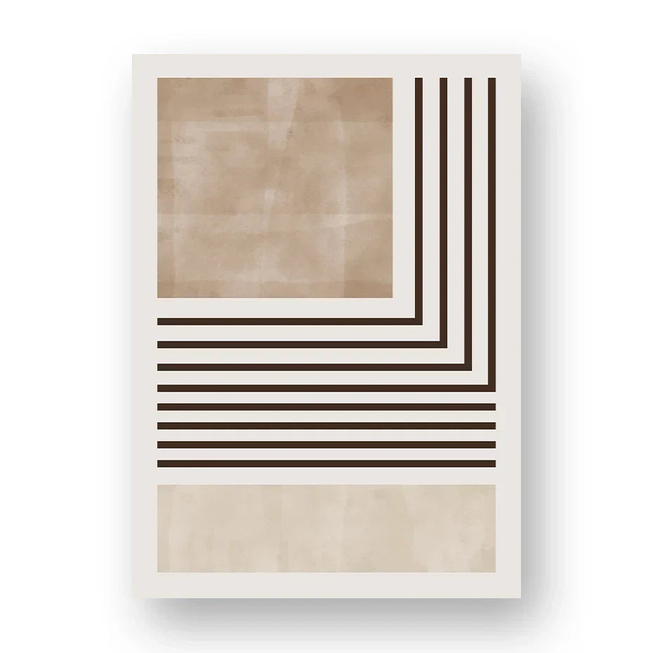 Brown Beige Color Block Geometric Wall Art Fine Art Canvas Prints Abstract Minimalist Pictures for Modern Living Room Bedroom Art Decor | Skanto