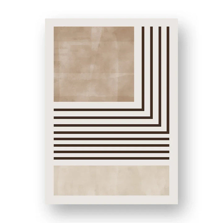 Brown Beige Color Block Geometric Wall Art Fine Art Canvas Prints Abstract Minimalist Pictures for Modern Living Room Bedroom Art Decor | Skanto