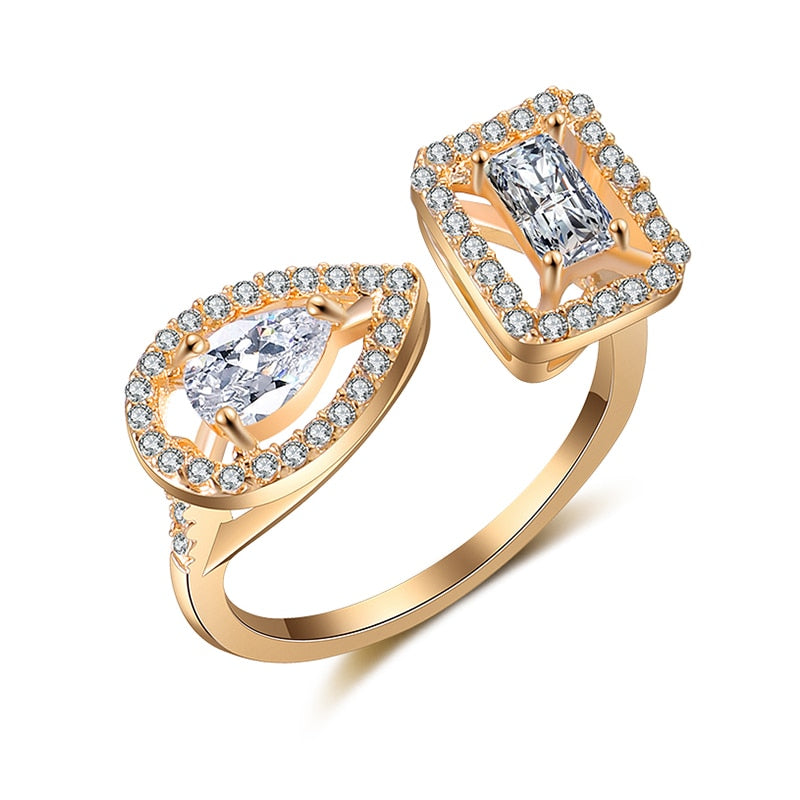 Skanto | Vann Dråpe Zircon Chic Justerbar Ring
