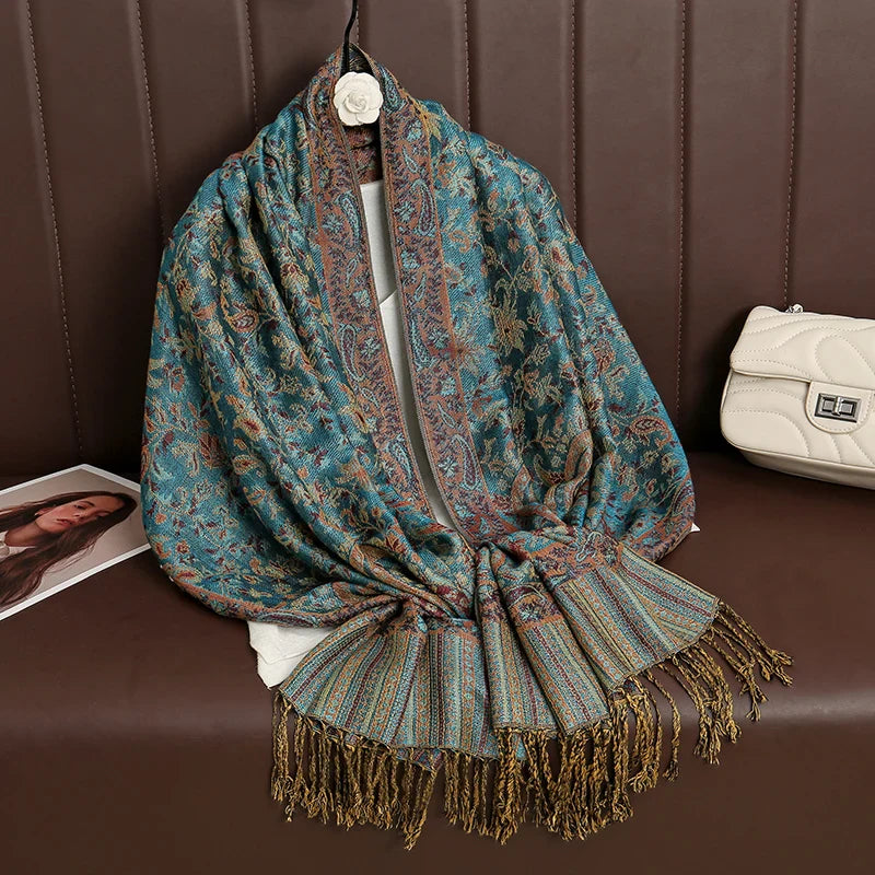 Skanto | Élégancea | Dame skjerf | Cashmere følelse | 70 × 190 cm | Luksus trykk & varm