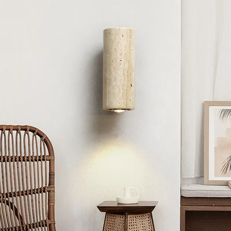 Skanto | Moderne Naturlig LED Vegglampe laget av Travertin