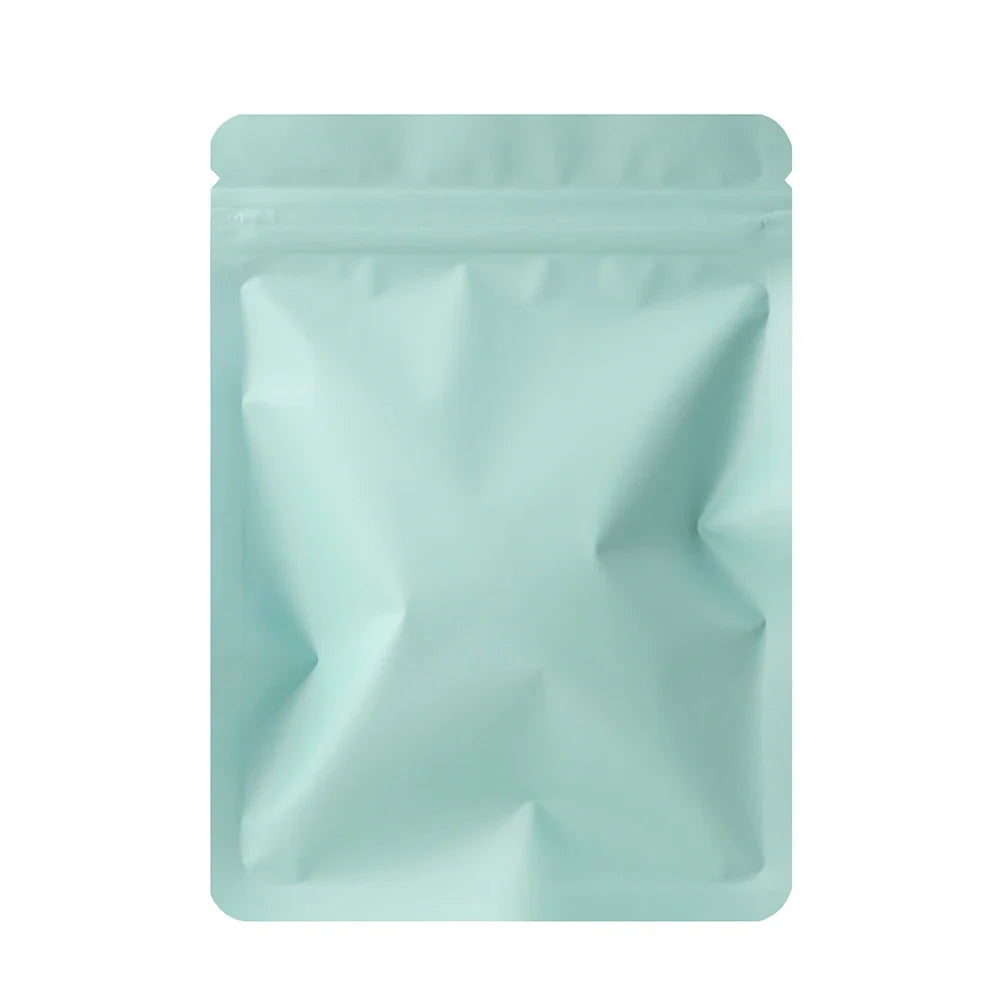 Skanto | 100PCS Dobbeltsidige Frosted Mylar Poser - Flat Bunn, Vanntett, Varmeforseglede Aluminiumsfolie Glidelåsposer