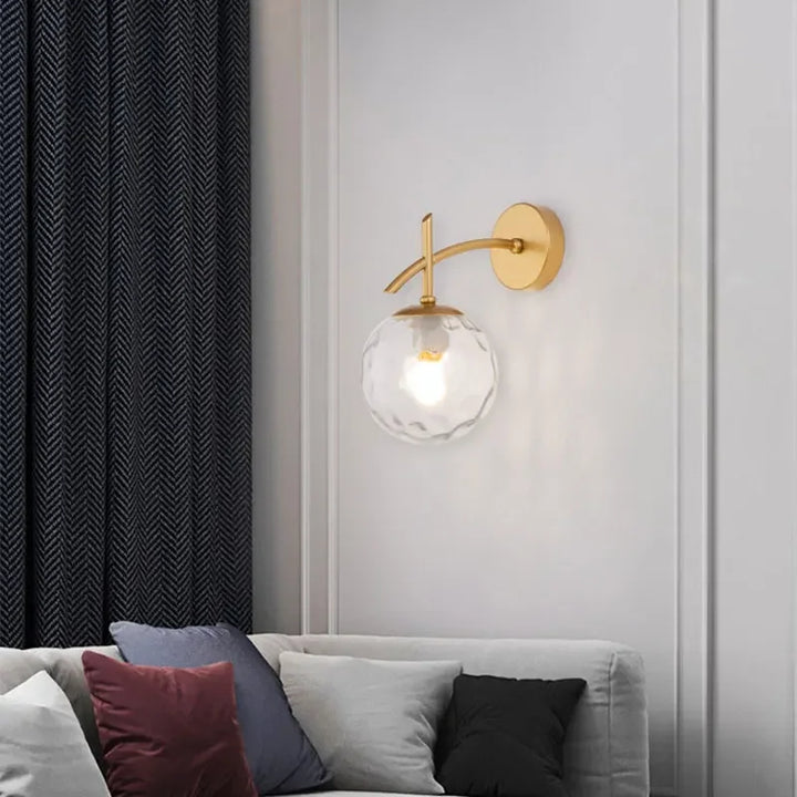 LumiSconce – Svart Gull Glass Vegglampe Skanto