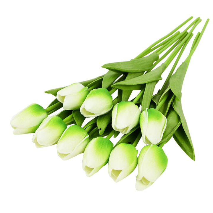 Skanto | Kunstig Blomsterbukett med Tulipaner, Dekorasjon (10 Stykker)