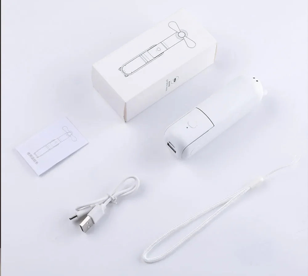 Bærbar mini håndholdt USB-vifte – Oppladbar sammenleggbar lommevifte med batteri, kjølevifte og strømbank-funksjon | Skanto