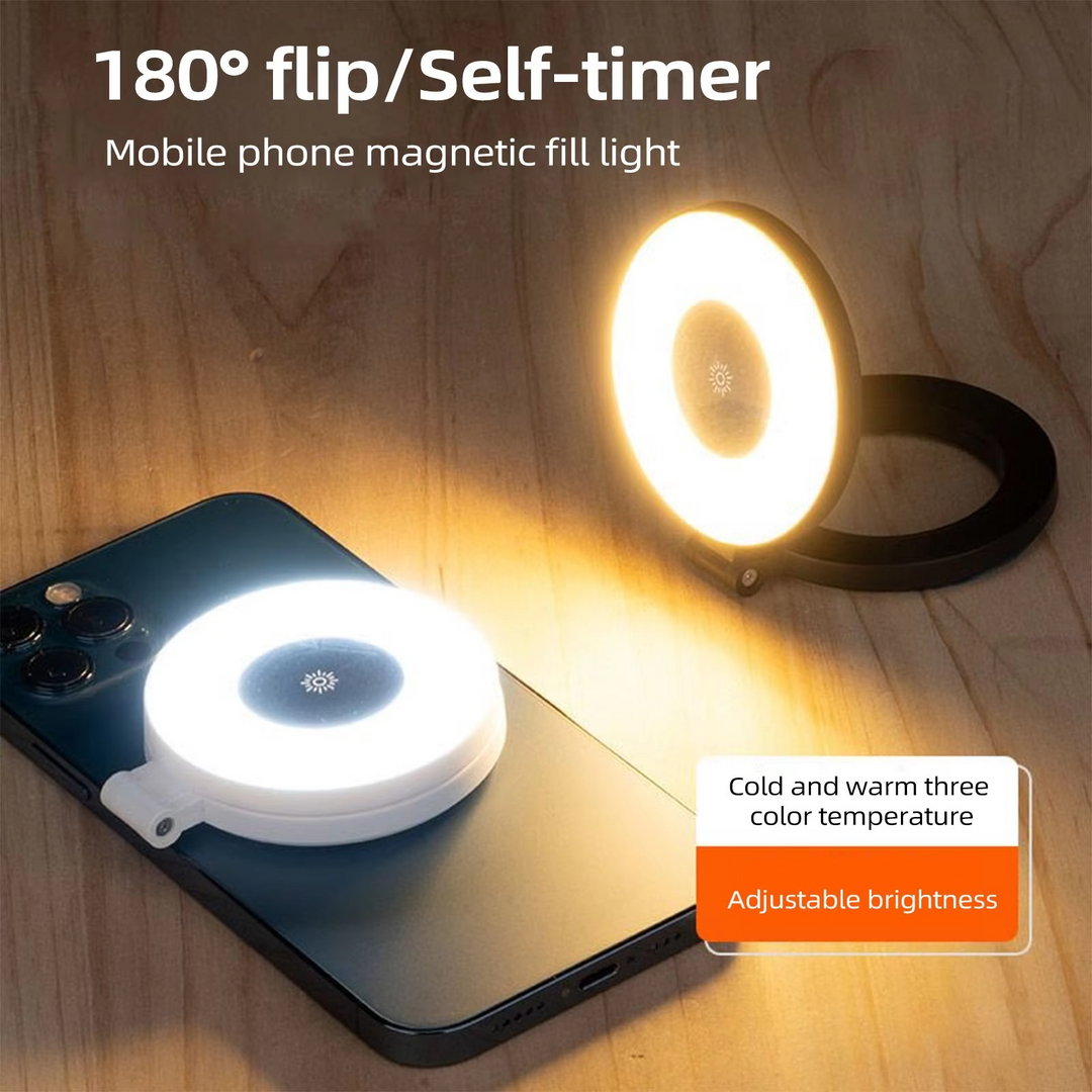Skanto | Mini magnetisk selfie ringlys - lomme klips- på LED lys