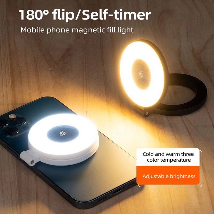 Skanto | Mini magnetisk selfie ringlys - lomme klips- på LED lys