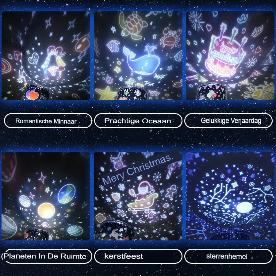 Norvo | Stjernehimmel Prosjektor Lampe for Barn - Magisk Nattlys