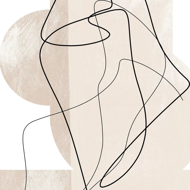 Skygger av Beige Abstrakt Linjekunst Veggkunst Finkunst Lerrettrykk Minimalistiske Bilder for Moderne Stuekunst for Moderne Interiør | Skanto