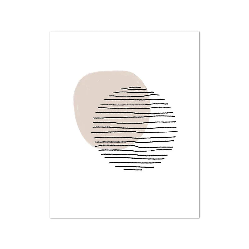 Skygger av Beige Abstrakt Linjekunst Veggkunst Finkunst Lerrettrykk Minimalistiske Bilder for Moderne Stuekunst for Moderne Interiør | Skanto