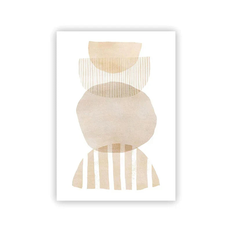 Beige Abstract Line Art Prints Fine Art Canvas Prints Minimalist Images for Modern Apartment Living Room Art for Modern Interiors | Skanto