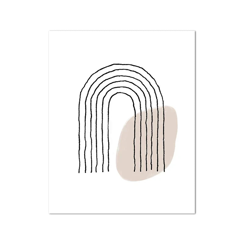 Beige Abstract Line Art Prints Fine Art Canvas Prints Minimalist Images for Modern Apartment Living Room Art for Modern Interiors | Skanto