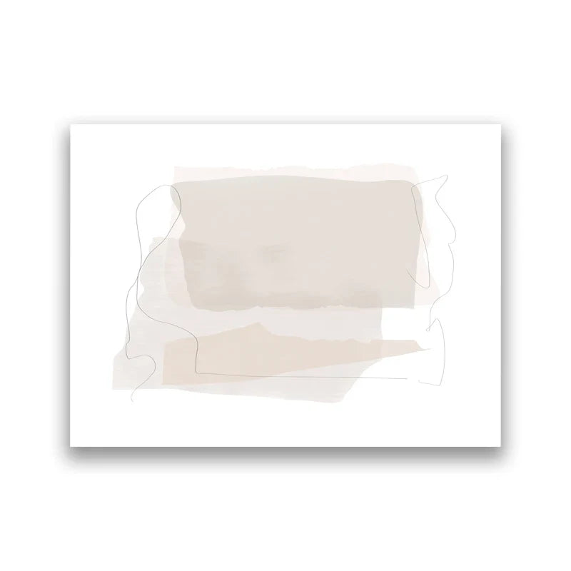 Skygger av Beige Abstrakt Linjekunst Veggkunst Finkunst Lerrettrykk Minimalistiske Bilder for Moderne Stuekunst for Moderne Interiør | Skanto