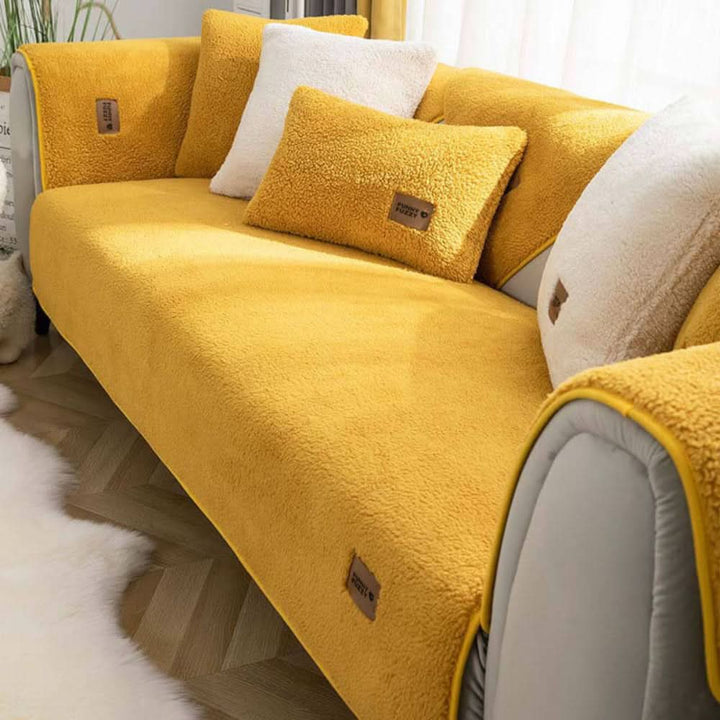 Skanto | Vanntett Sherpa Fleece Sofa Deksel Avgir ikke Glid
