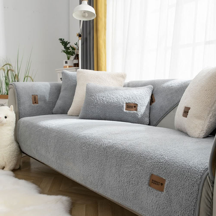 Skanto | Vanntett Sherpa Fleece Sofa Dekk Non-Slip