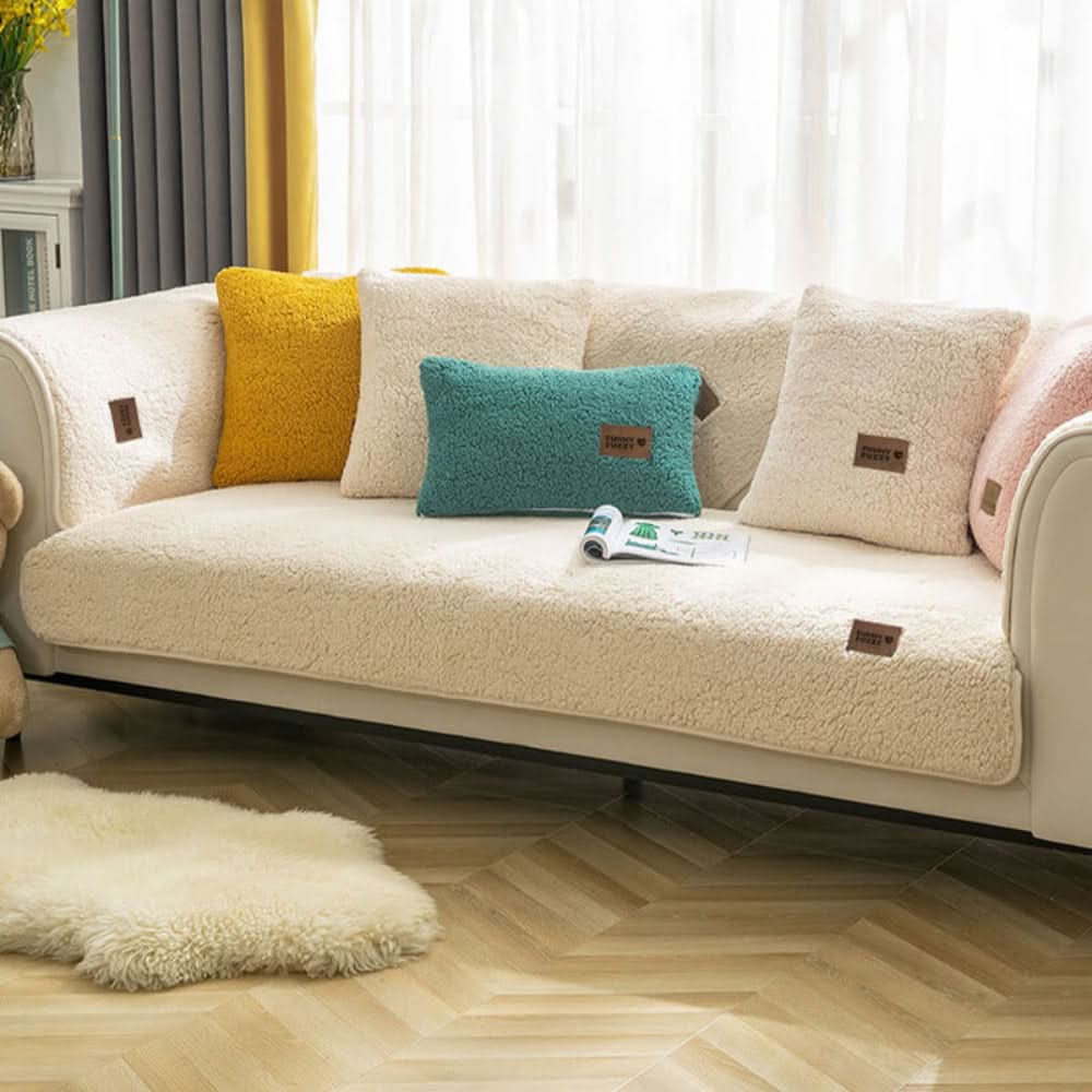 Skanto | Vanntett Sherpa Fleece Sofa Deksel Avgir ikke Glid