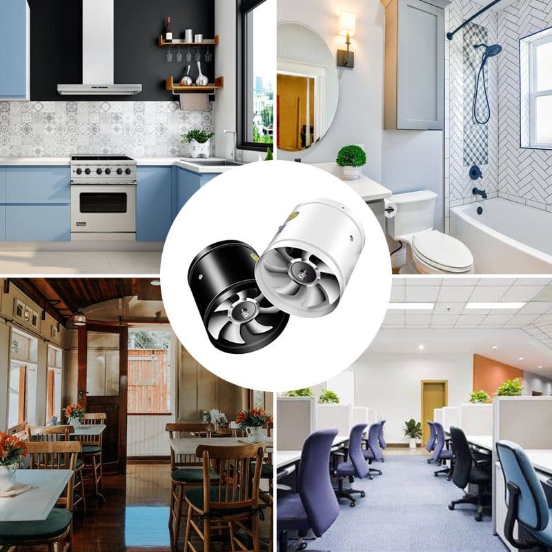 Norvo | Airvanta Leiser Eksosvifte | Kraftig & Stille | For Kjøkken, Bad & Kontor | Ulike Størrelser | Svart/Hvit